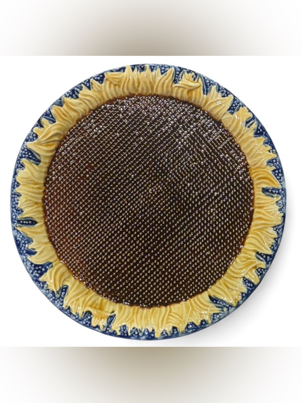 MMA Vintage Sunflower Majolica Plate For Metropolitan Museum of Art, Portugal